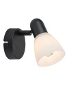 Rabalux Soma, спот черен метален с бял стъклен абажур, E14 1x40W, H13см, диаметър на монтаж 8см, IP20 - 73091