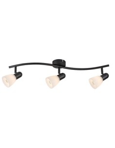 Rabalux Soma, спот черен метален с бял стъклен абажур, E14 3xMAX40W, Д60см, Ш14см, В16см, монтажен диаметър 8см, IP20 - 73093 - 