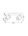 Rabalux Mirral, плафон E14 2x15W, L38cm, сиво-бежаво - 73064 - 6