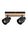Rabalux Noxelle, плафон E14 2x10W, L27cm, черно+дъб - 73421 - 2