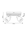 Rabalux Noxelle, плафон E14 2x10W, L27cm, черно+дъб - 73421 - 6
