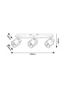 Rabalux Mirral, плафон E14 3x15W, L56cm, сиво-бежаво - 73065 - 6