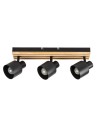 Rabalux Noxelle, плафон E14 3x10W, L41cm, черно+дъб - 73422 - 2