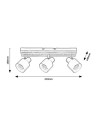 Rabalux Noxelle, плафон E14 3x10W, L41cm, черно+дъб - 73422 - 6