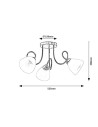 Rabalux Palomina, плафон E27 3x60W, 52, 5x52, 5, бронз - 71481 - 6