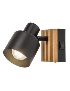 Rabalux Noxelle, аплик, E14 1x10W, H14cm, черно+дъб - 73420 - Цена | LEDs4economy