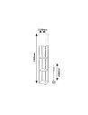 Rabalux Bronn, лампионE27 1x40W, H150, сиво-бежаво, квадратна основа - 74192 - 6