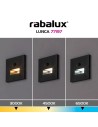 Rabalux Lunca, стълбищна лампа 1W, 3000, 4500, 6500K, черно, сензор - 77197 - 8