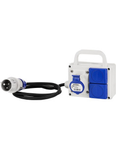 Scame Табло сглобено с индустриални контакти, с кабел H07RN-F 3G2.5mm2 1.2m, серия ADAPTO 1х 2P+E 16A и 2х Шуко - 623.1000-002 -