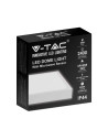 V-TAC 24W LED Плафон Квадрат Микровълнов Сензор Черна Рамка 4000К IP44 - 3
