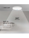 V-TAC 24W LED Плафон Кръг Бяла Рамка 6400К IP44 - 8