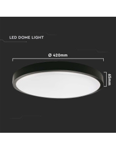 V-TAC 30W LED Плафон Кръг Микровълнов Сензор Черна Рамка 4000К IP44 - Цена | LEDs4economy 2