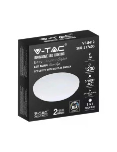 V-TAC 12W LED Плафон Мат Ф300 3000-6500 Сменяем Спектър - 217603 2