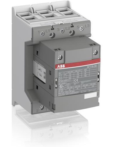 Контактор 116A тип AF116-30-00-13 55kW в AC3 без допълнителни контакти 100-250V ABB