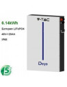 V-TAC 6.14kWh Батерия за Стенен Монтаж 51.2V IP65 RW-M61 - 2