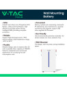 V-TAC 6.14kWh Батерия за Стенен Монтаж 51.2V IP65 RW-M61 - 9