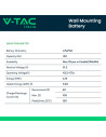 V-TAC 6.14kWh Батерия за Стенен Монтаж 51.2V IP65 RW-M61 - 10