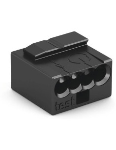 Wago Бърза връзка 4х0,8 mm2 (100бр.) черна за твърд проводник - 243-204 - Цена | LEDs4economy