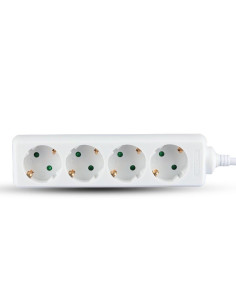 V-TAC 4 Гнезда Разклонител Кабел 3м Бял - 8757 - Цена | LEDs4economy