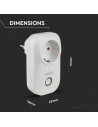 V-TAC WIFI SMART Контакт Преносим Съвместим с Amazon Alexa & Google Home - 8415 - 13