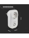 V-TAC WIFI SMART Контакт Преносим Съвместим с Amazon Alexa & Google Home - 8415 - 19