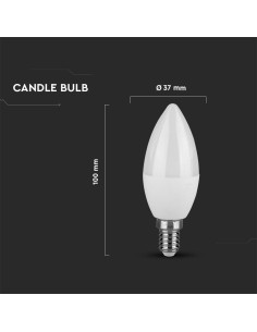 V-tac LED Крушка - 3.7W E14 C37 Кендъл 3000K 214216 - Цена | LEDs4economy 2