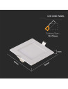 V-TAC 3W LED Premium Панел Квадрат 4000K - 216296 - 3