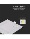V-TAC 18W LED Premium Панел Квадрат 4000K - 7